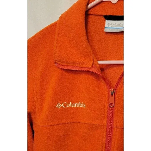 COLUMBIA-CLEMSON TIGERS-Orange Poly Fleece, Full Zip Logo Jacket-(Small) - Picture 5 of 6
